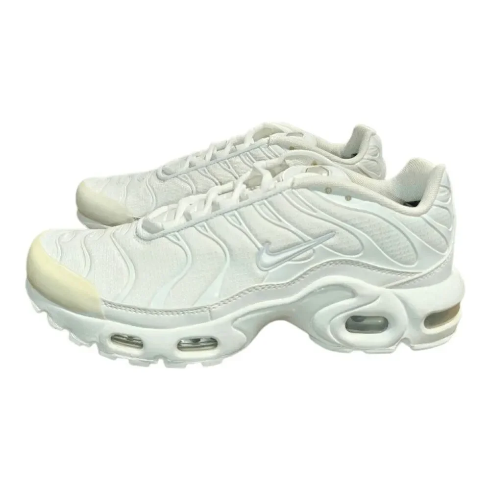 NIKE Air Max Plus 'White/White' Running Shoes Size 7Y/W8.5